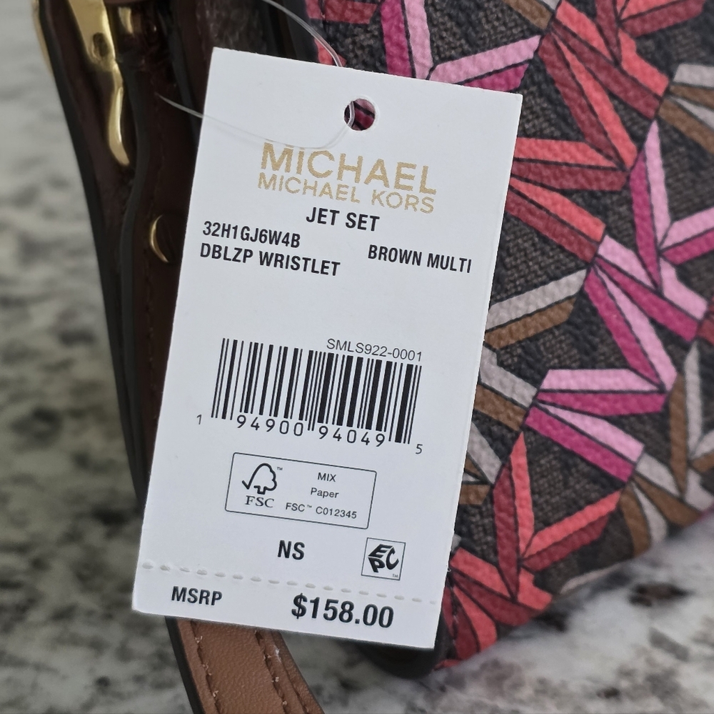 Michael Kors Jet Set Logo Double Zip Wristlet - Picture 5 of 6